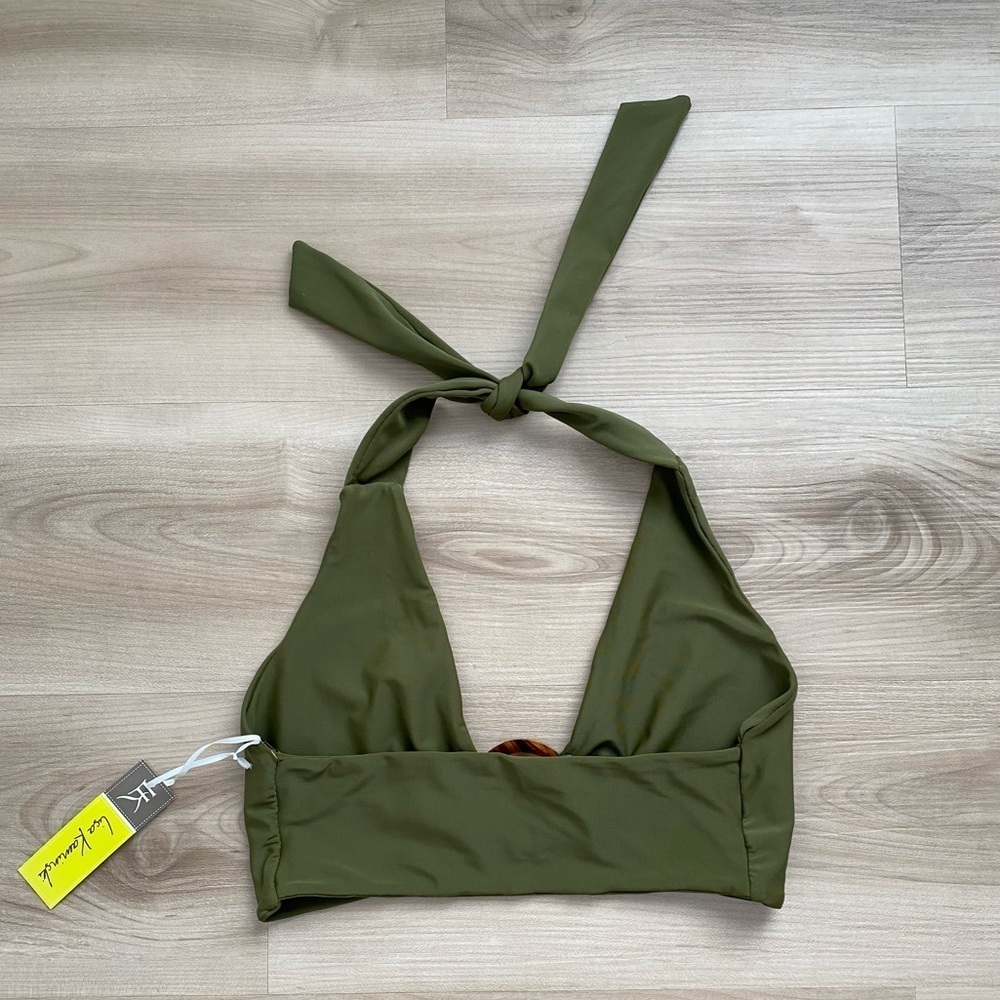 NEW LK Montecito Swimsuit Halter Top Olive Medium - Picture 4 of 10